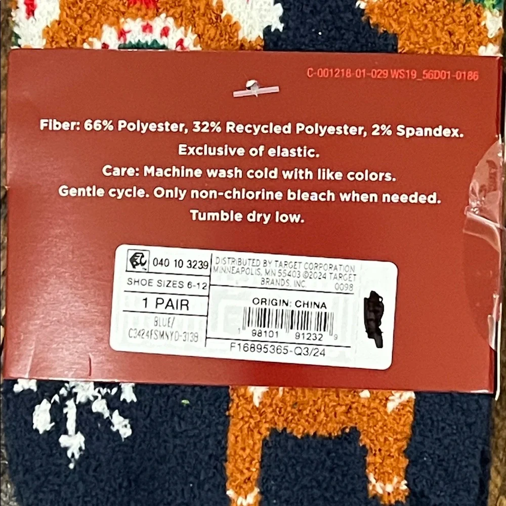 Wondershop Navy Holiday Socks with Gingerbread and Candy Cane
